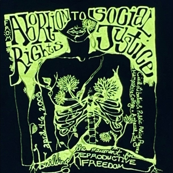 Vintage ABORTION RIGHTS Women’s Tshirt REPRODUCTIVE FREEDOM to Civil Rights M/L - Picture 4 of 6
